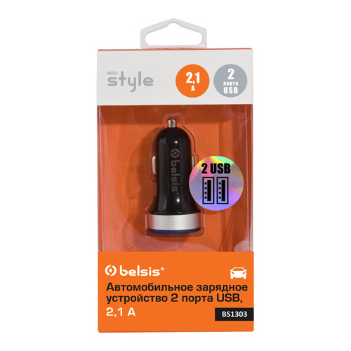 

АЗУ Belsis 2USB 3.1A (2.1A+1A) BS1303 Black
