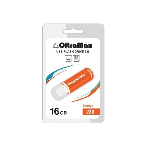 USB флешка OltraMax 230 (16Gb) Orange фото 
